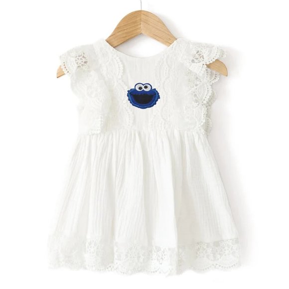 Cookie Monster Dress Cookie Monster Birthday Outfit Clothes Sesame Street Dress - Picture 1 of 13